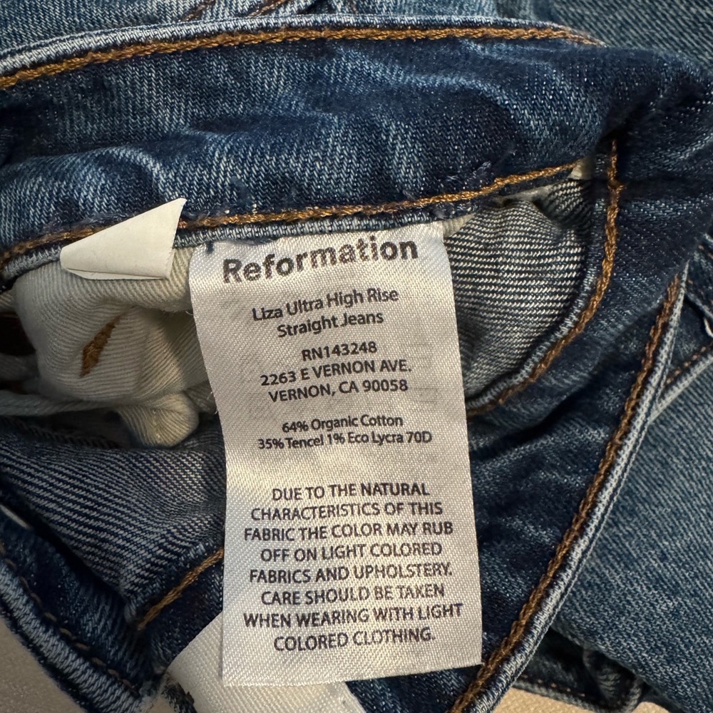 Reformation | Dark Blue Straight Jeans - Picture 6 of 7